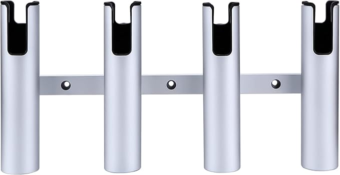 Marinebaby Aluminum Fishing Boat Rod Holder,3/4 Link Tube Aluminum Rod Rack, Suit Boats & Yacht ,Silver