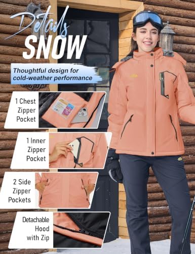 MAGCOMSEN Winter Coats for Women Ski Jackets Snow Waterproof Warm Rain Coat