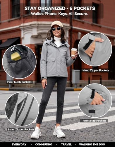 wantdo Women's Waterproof Ski Jacket Warm Fleece Lined Snow Winter Coat