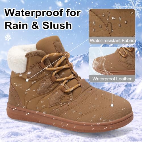 BARERUN Womens Waterproof Winter Snow Boots Lightweight Warm Ankle Booties
