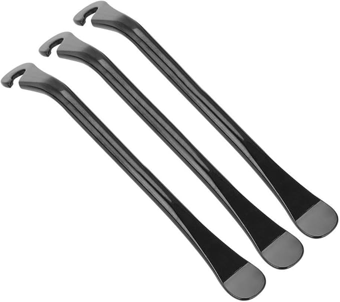 Tire Lever, 3pcs Bike Tyre Repair Tool compatible with MTB and Road Bike, High Dense Carbon Steel, Black