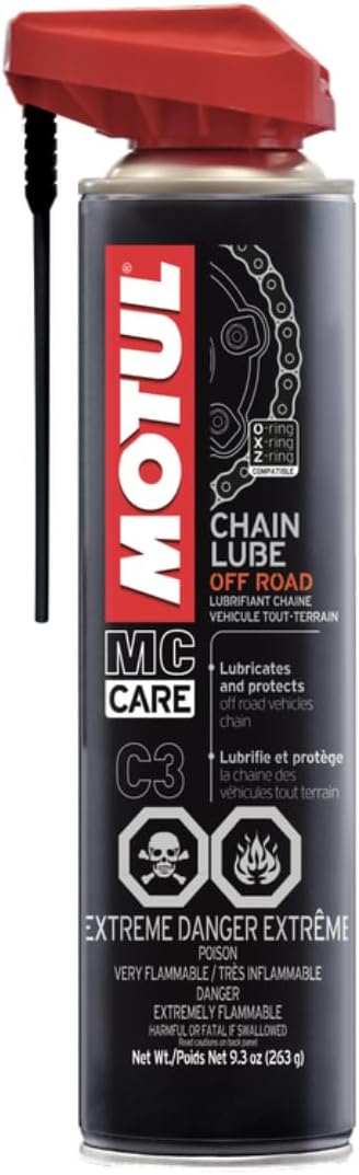 Motul MC Care C3 Off RoadChain Lube – Motorcycle Chain Lubricant Spray for Dirt Bikes & ATVs, High Adhesion, Anti-Wear & Mud Resistance, O-Ring Safe, 9.3 oz