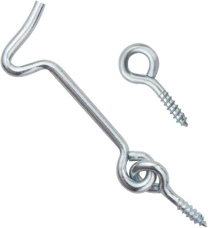 8 Pcs 1.5 inches Cabin Hook Eye Latch Gate Door Swivel Window Door Hook with Mounting Screws (Silver, 1.5 inches)