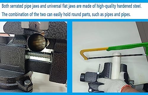 MYTEC 2-In-1 Work Bench Vise, Upgraded Multi-Purpose Table Vice, Universal Rotate 270°Work Clamp-On Vise, 4.5" black