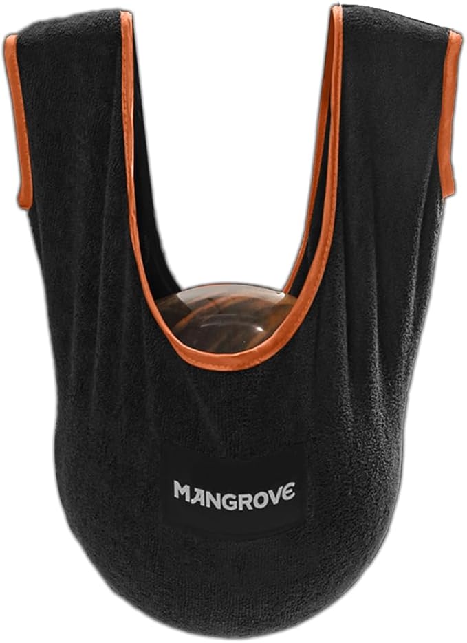 Mangrove ボーリングボールポリッシャー、ボウラー用マイクロファイバーボーリングタオルシーソー、大型洗濯可能ボーリングシャミーシーソー、ボールクリーナーホルダーバッグ