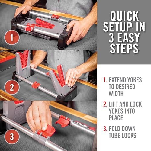 Real Avid Speed Stand | Collapsible Design, Adjustable 10" - 16" Stand for Cleaning & Maintenance | Compact, Portable Range Stand | Lightweight Vise Perfect for Hunting Rifles & Shotguns,Red
