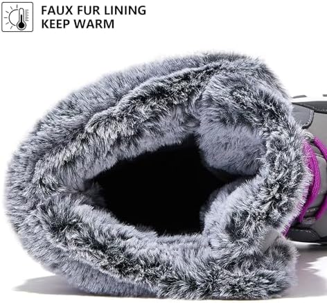 HOBIBEAR Women's Mid-Calf Faux Fur Snow Boots, Water-Resistant Winter Boots