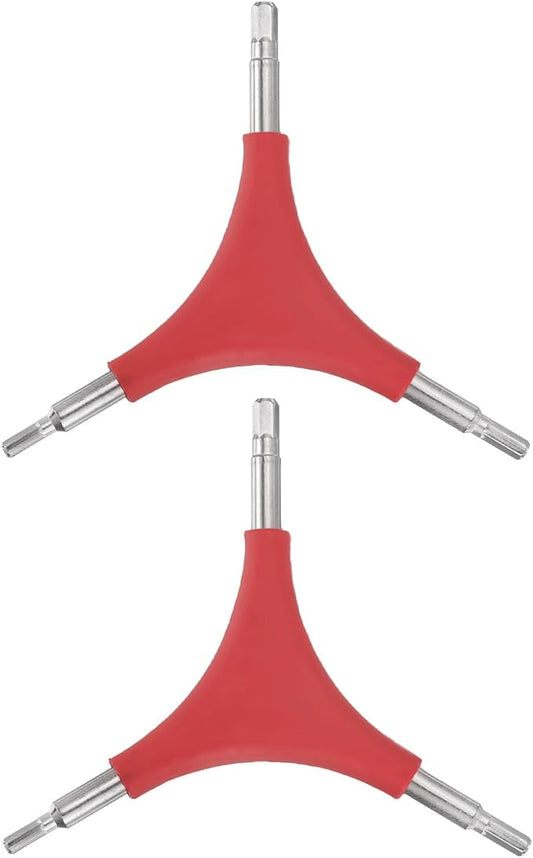HARFINGTON 2pcs Y-Shaped 3 Way Bike Hex Wrench 4/5/6mm Y-Type Internal Hexagon Wrench Kit All-In-One Multi Portable Biking Torque Spanner for Bicycle Cycling Repair Hardware Tools, Red