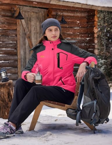 TACVASEN Women's Winter Coats Waterproof Snow Ski Jacket Warm Fleece