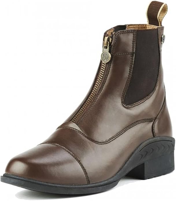 Ovation Women's Lightweight Stylish Equestrian Horse Riding Ankle Length Synthetic Vega Leather Quantum Zip Paddock Boots