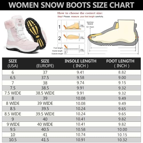 EARLDE Women's Snow Boots Waterproof Mid-Calf Winter Boots