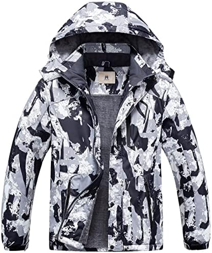 Men's Mountain Waterproof Ski Jacket - Windproof Snowboarding Warm Winter Coat Raincoat