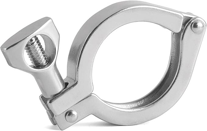 Stainless Steel 304 Heavy-Duty Single Pin Tri-Clamp with Wing Nut and Silicone Gasket， Design for Ferrule TC(3" Tri-clamp+Silicone Gasket) (3 Inch Tri clamp Size: 10 Pack)