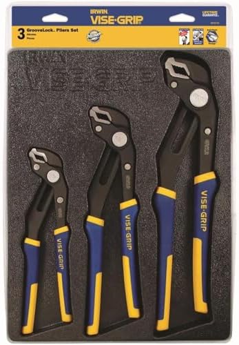 IRWIN VISE-GRIP GrooveLock Pliers Set, V-Jaw, 3-Piece (2078710)
