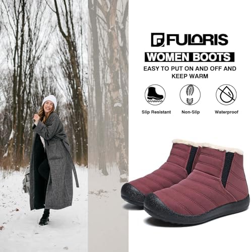 Women's Waterproof Winter Snow Boots Warm Insulation Outdoor Cold Weather Boot for Women Lightweight Fur Lined Non Slip