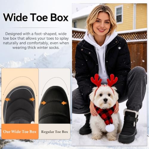 XIHALOOK Womens Snow Boots Winter Waterproof Mid-Calf Boots