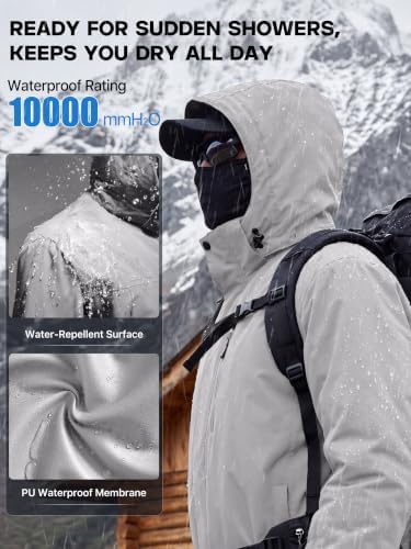 FREE SOLDIER Men's Winter Ski Snow Jacket Warm Fleece Lined Coats