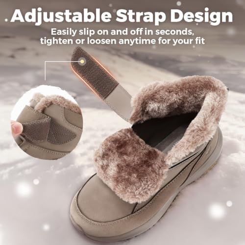 FitVille Womens Wide Snow Boots Fur Lined Boots for Women Winter Warm Boots Wide Width Womens Outdoor Snow Booties