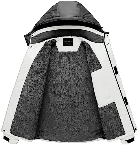 Men's Mountain Waterproof Ski Jacket - Windproof Snowboarding Warm Winter Coat Raincoat