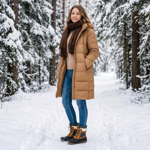 Womens Duck Boots Waterproof Winter Snow Mid-Calf Booties for Cold Weather