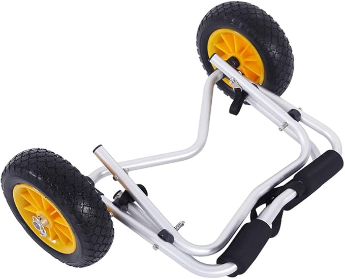 Ktaxon Kayak Cart Boat Canoe Carrier Dolly Trailer Tote, Foldable Paddle Board Trolley Boat Trailer Transport with NO-Flat Airless Tires Wheels