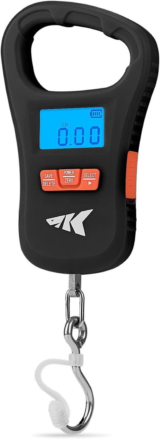 KastKing ToughTide Fishing Scale, USB Charging, 65lb Capacity, Ultra-Thin Digital Fish Scale, LCD Display, Ergonomic Handle, Fish Scales Digital Weight, Fishing Accessories for Men
