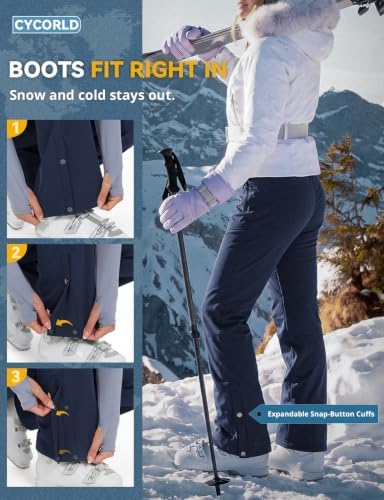 Cycorld Womens Snow Pants: Warm Fleece Lined Ski Pants Softshell