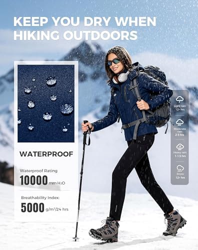 wantdo Women's 3 in 1 Ski Jacket Waterproof Winter Coat Snowboard Jackets