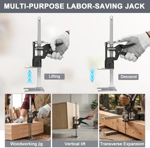 Labor Saving Arm Jack 2 Pack, 12 Inch Furniture Lifter with 440LB Capacity, Precise Descent Control for Slow/Fast Lifting, Furniture Jack for Door Positioning, Wall Tile Leveling, Sofa Moving