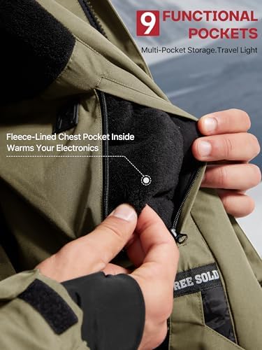 Men's Winter Waterproof Ski Snow Jacket with Hood