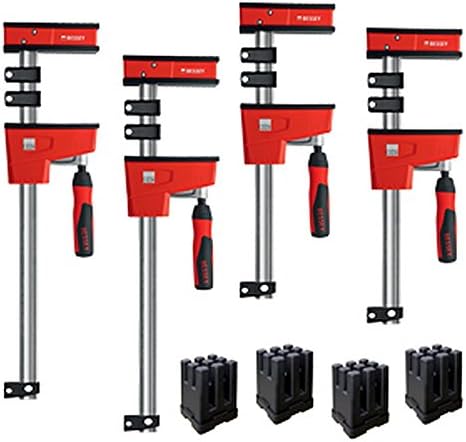 BESSEY KREK2450 K Body REVO Clamp Kit, 2 x 24 In., 2 x 50 In. and 1 set of KP Blocks - 1700 lbs Nominal Clamping Force. Spreader, and Woodworking Accessories - Clamps and Tools for Cabinetry