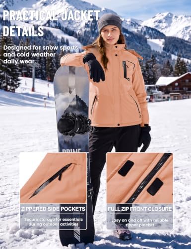 TACVASEN Women's Winter Coats Waterproof Snow Ski Jacket Warm Fleece