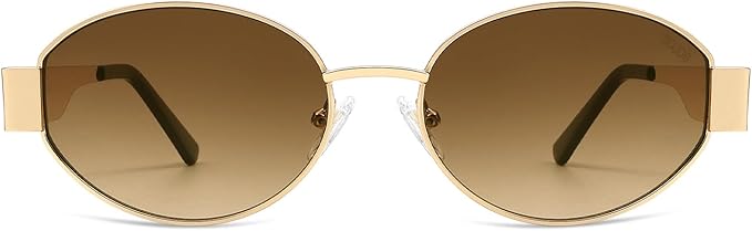 SOJOS Retro Oval Sunglasses for Women Trendy Classic Shades UV400 Protection SJ1256