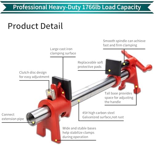 2-Pack 24 Inch Pipe Style Bar Clamps for Woodworking Gluing