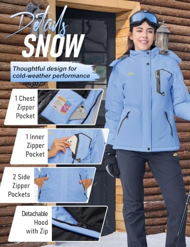 MAGCOMSEN Winter Coats for Women Ski Jackets Snow Waterproof Warm Rain Coat
