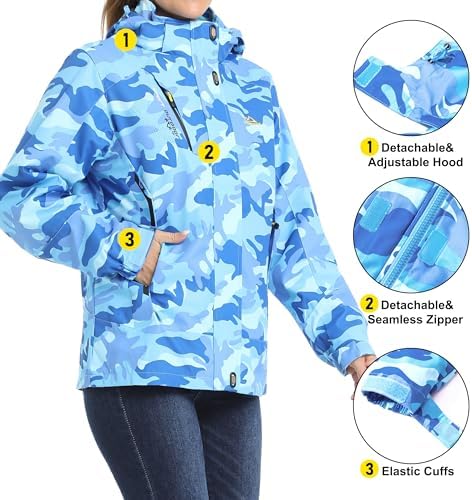 MAGCOMSEN Women's 3-in-1 Winter Coats Snow Ski Jacket Waterproof Windproof Fleece Lined Winter Jacket Parka