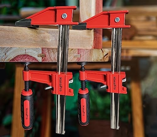 HimaPro 6 Inch Bar Clamp Set, 4 Pack 600 lbs Load Limit Medium Duty Quick Release Steel F Clamp, Ideal for Woodworking, Metalworking, and DIY Projects