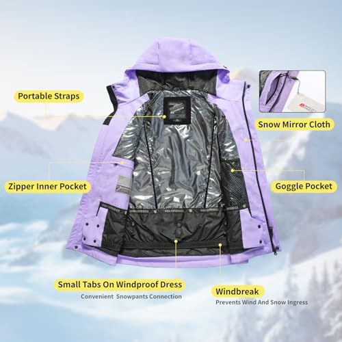 Womens Mens Snowboard Jacket Baggy Snow Ski Coat with Hood