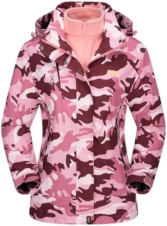 MAGCOMSEN Women's 3-in-1 Winter Coats Snow Ski Jacket Waterproof Windproof Fleece Lined Winter Jacket Parka