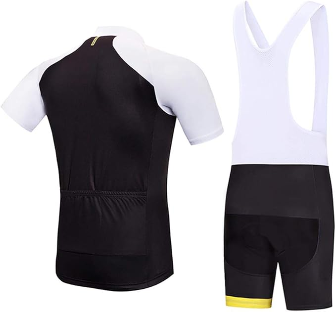 Men's Quick-Dry Cycling Jersey Set Road Bike Bicycle Shirt + Bib Shorts with 9D Gel Pad MTB Riding Clothing Kit