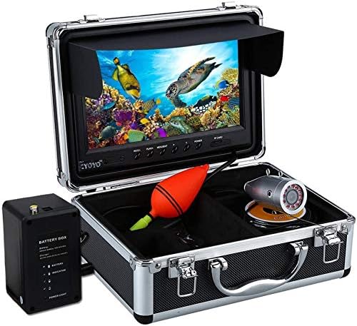 Eyoyo Underwater Fishing Camera Portable Video Fish Finder 9 inch LCD Monitor 1000TVL Waterproof Camera Underwater DVR Video Fish Cam 50m Cable 12pcs IR Infrared Lights for Ice, Lake and Boat Fishing