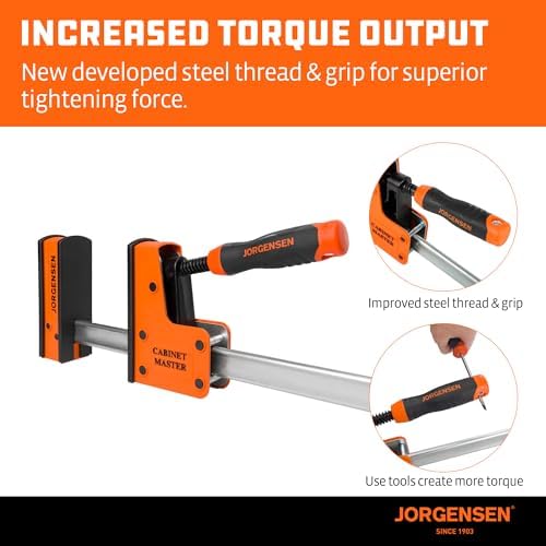 JORGENSEN 50-Inch Parallel Bar Clamps, 2-Pack Cabinet Master Bar Clamps