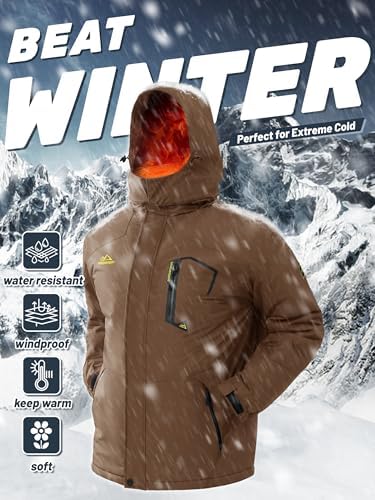 TACVASEN Men's Winter Skiing Jackets Waterproof Thermal Snowboard Coats