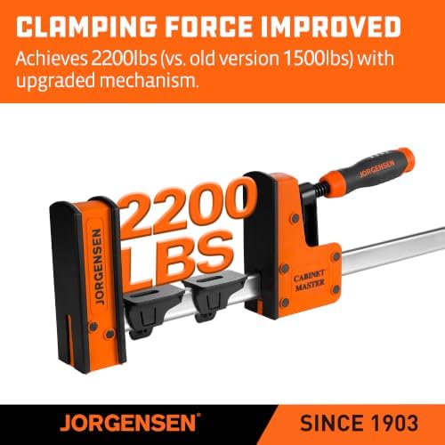 JORGENSEN 72-Inch Parallel Bar Clamps, 2-Pack Cabinet Master Bar Clamps