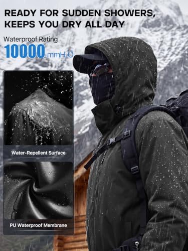 FREE SOLDIER Men's Winter Ski Snow Jacket Warm Fleece Lined Coats