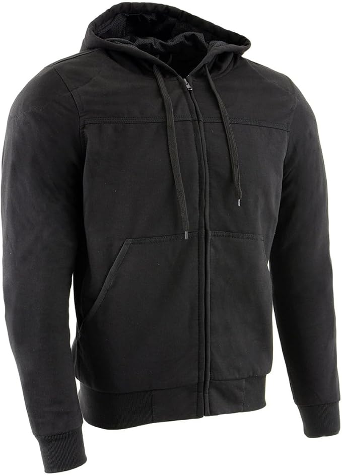 Milwaukee Leather Men's Streetguard Riding Hoodie - Aramid Reinforced with CE Shoulder and Elbow Armor - 5X-Large Black