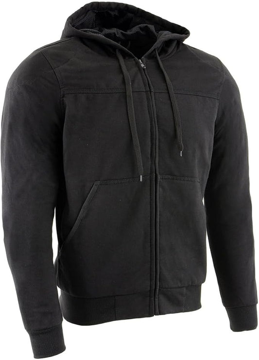 Milwaukee Leather MPM1788 Men's Black CE Approved Armored Hoodie (4X-Large)
