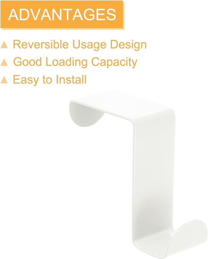 uxcell Over The Door Hooks,2pcs - Stainless Steel Door Hangers Hooks, S-Shaped Double Hooks for Hanging Clothes, Hats, Towels (White)