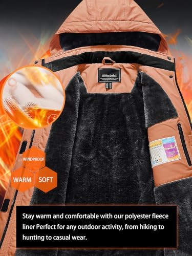 TACVASEN Women's Winter Coats Waterproof Snow Ski Jacket Warm Fleece