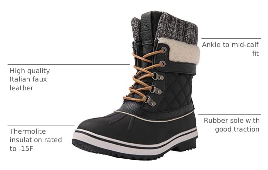 GLOBALWIN Women's Waterproof Winter Boots Snow Boots For Women